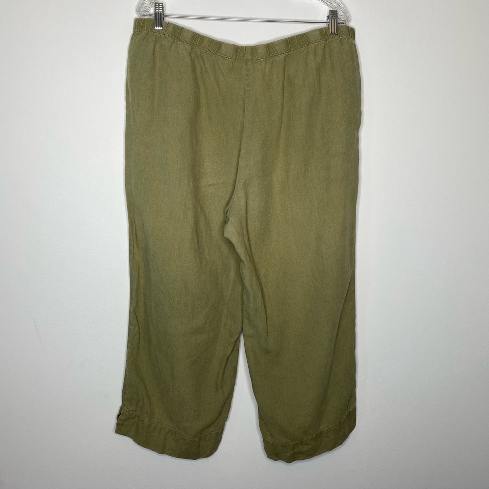 J. Jill Olive Khaki Love Linen Wide Leg Pants - Picture 3 of 9